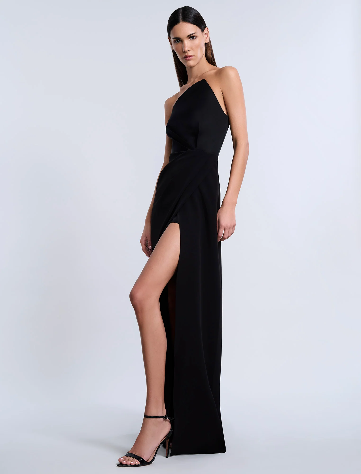 High Draped Slit Gown - Builderot
