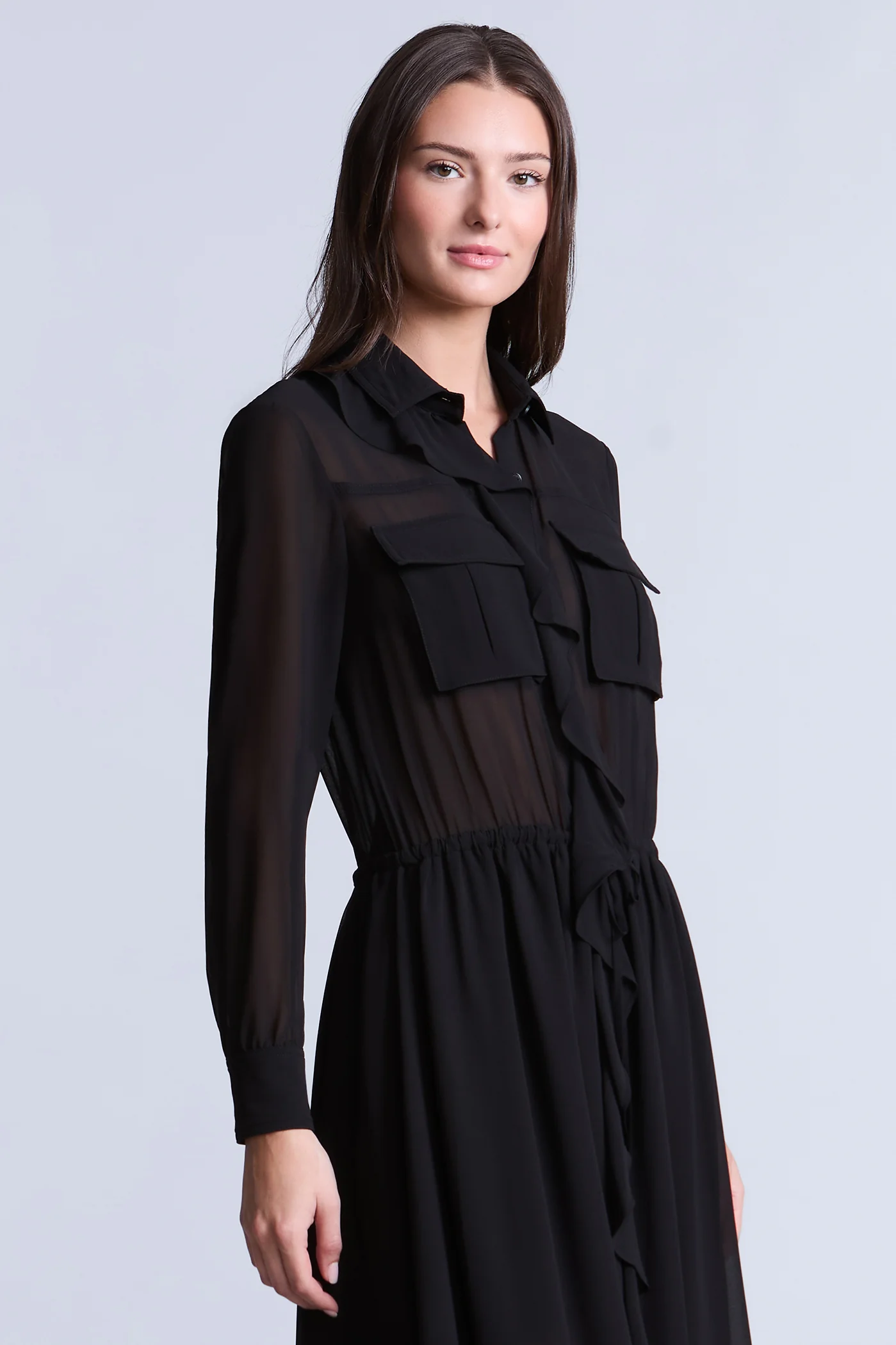 Solid Ruffle Dress - Builderot