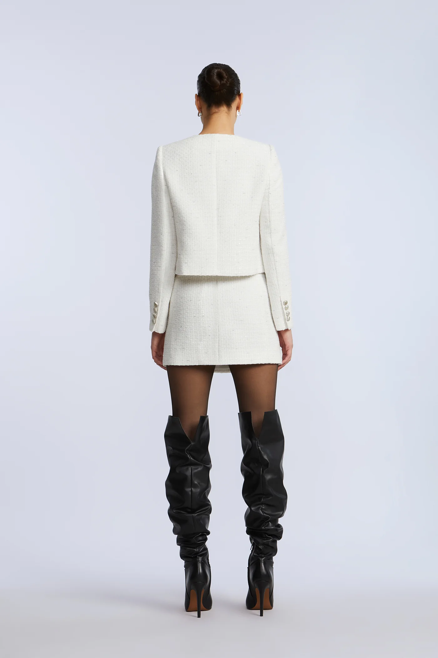 Tweed Wrap Short Skirt - Builderot