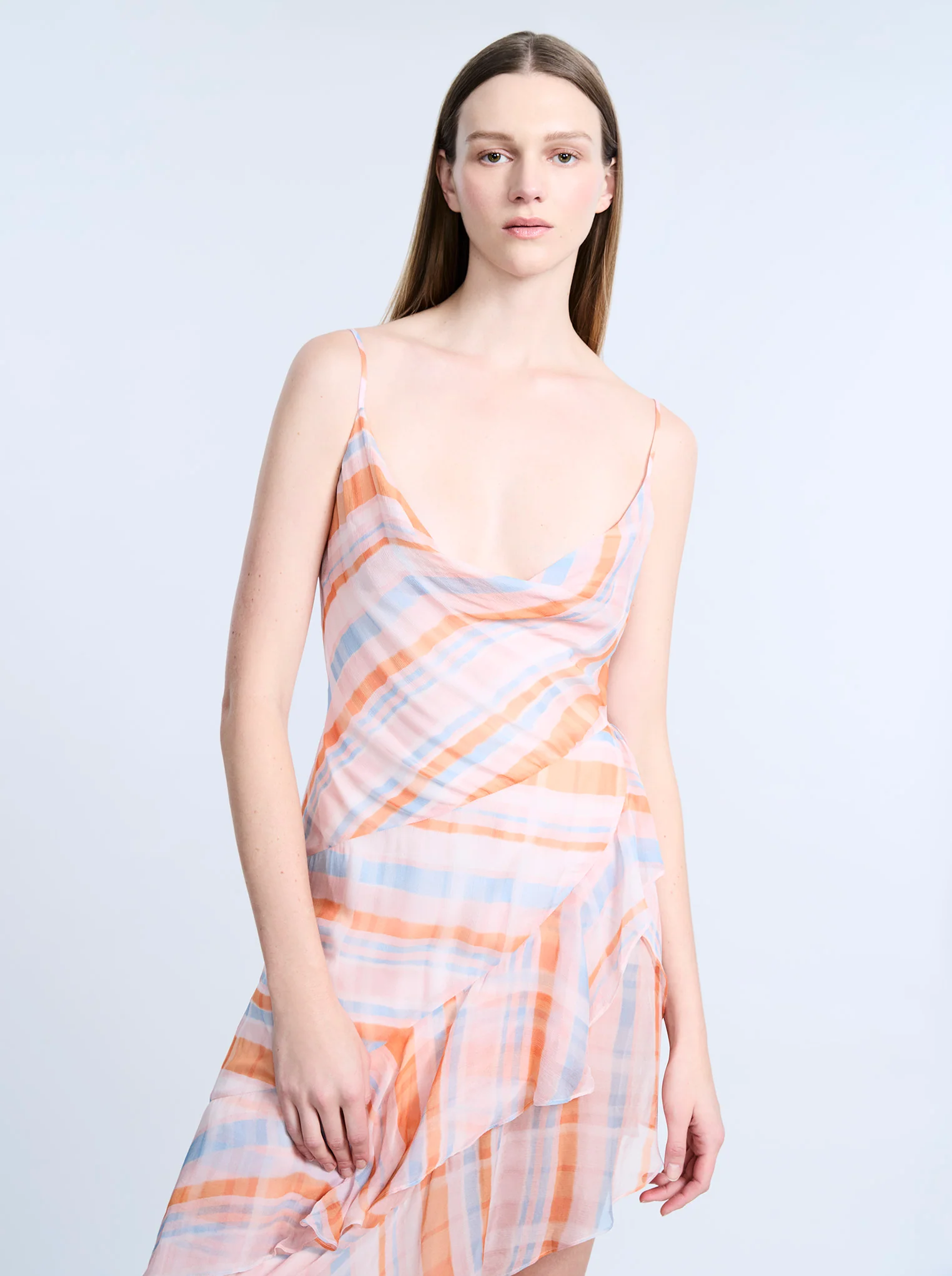 Cowl Neck Ruffle Dress - Builderot