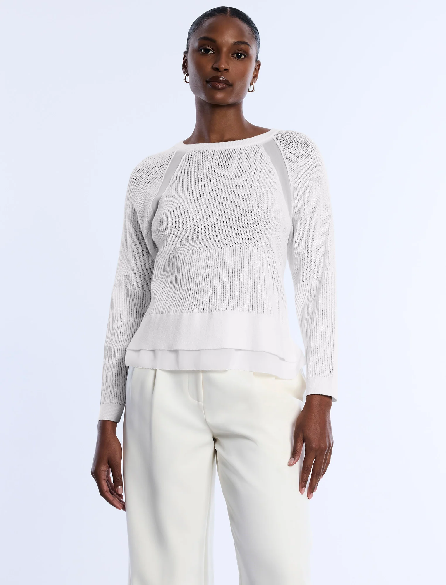 Pointelle Knit Sweater - Builderot