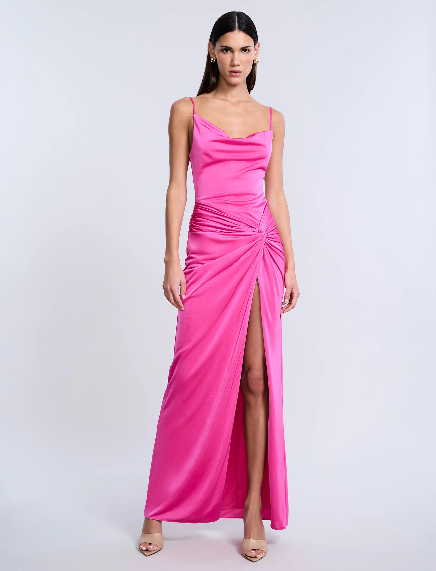Cowl Draped Gown With Twist - Builderot