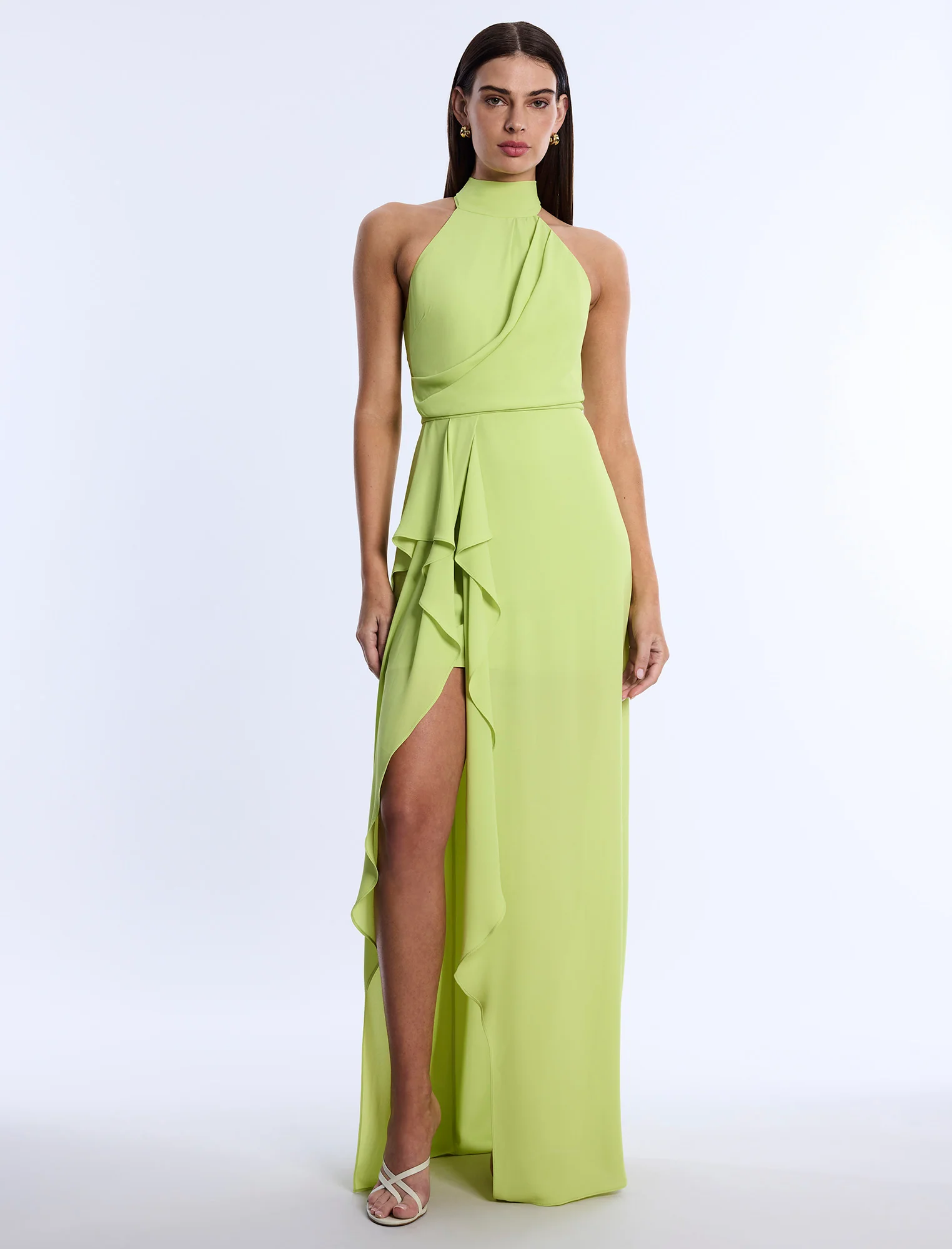 Mock Neck Drape Gown - Builderot