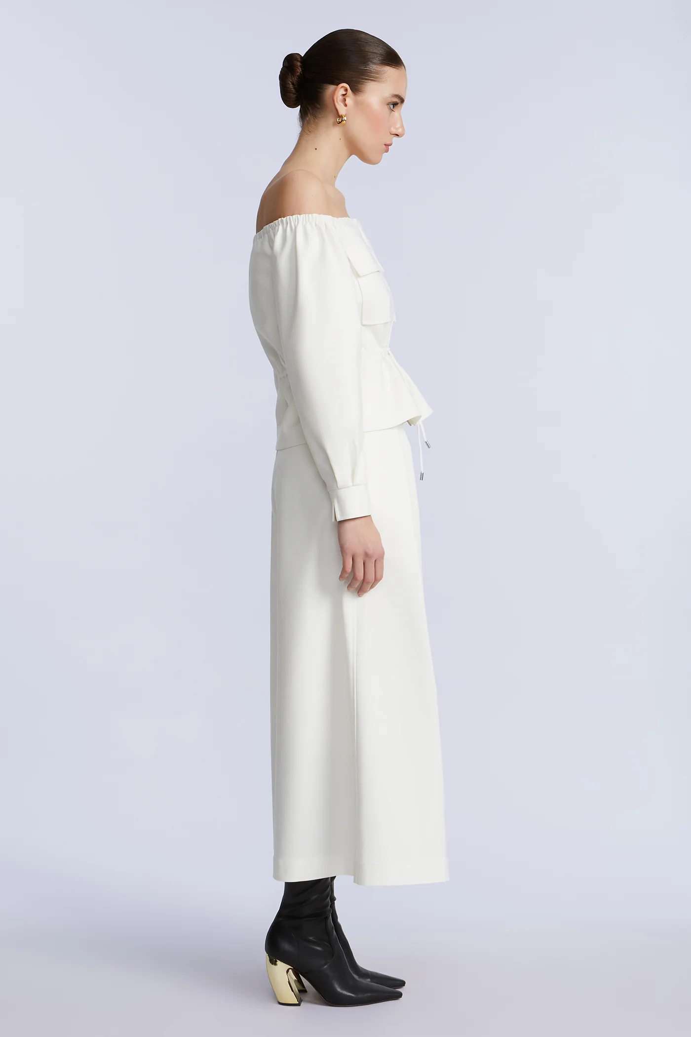 Off Shoulder Drawstring Top - Builderot