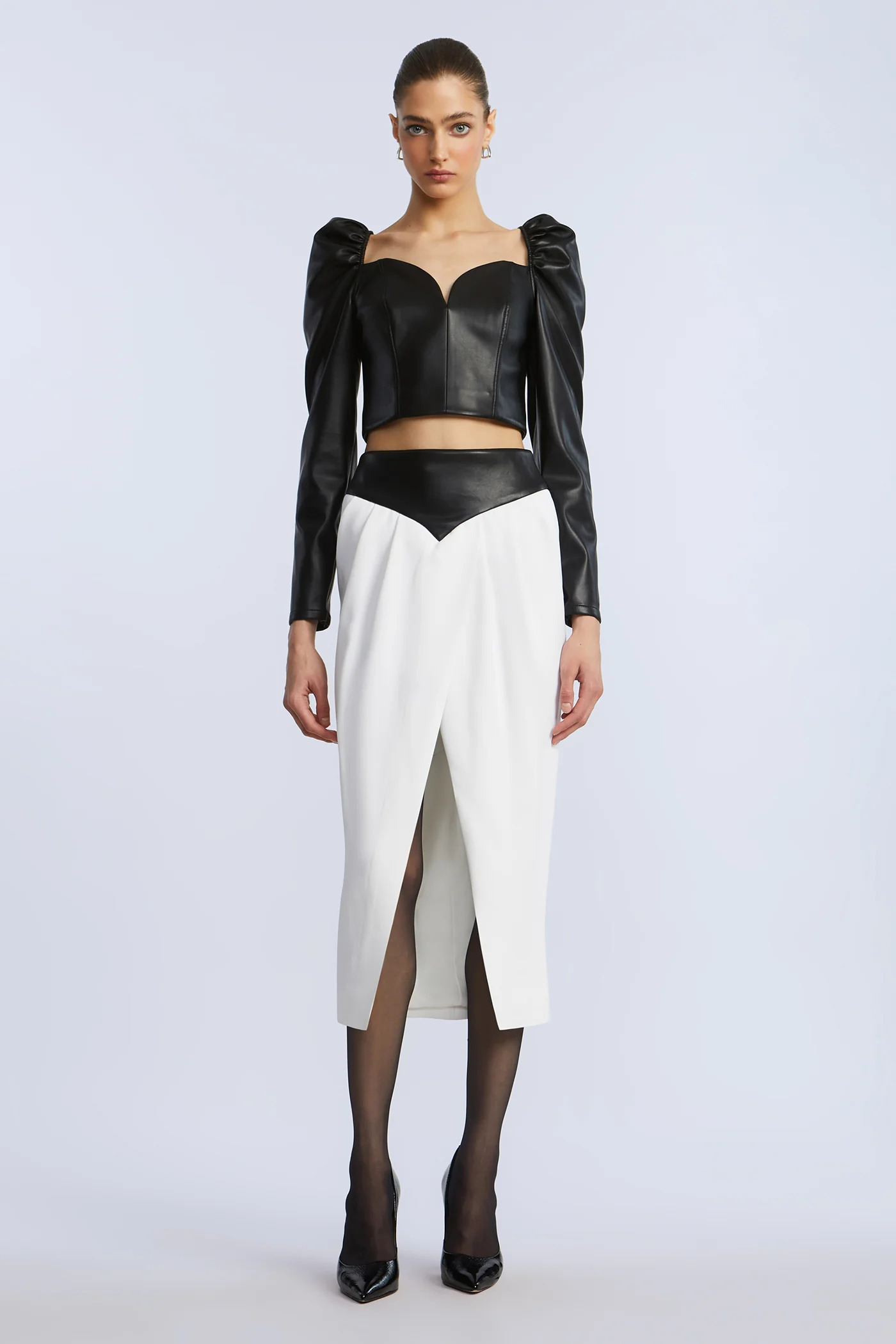 Leather Crepe Skirt - Builderot