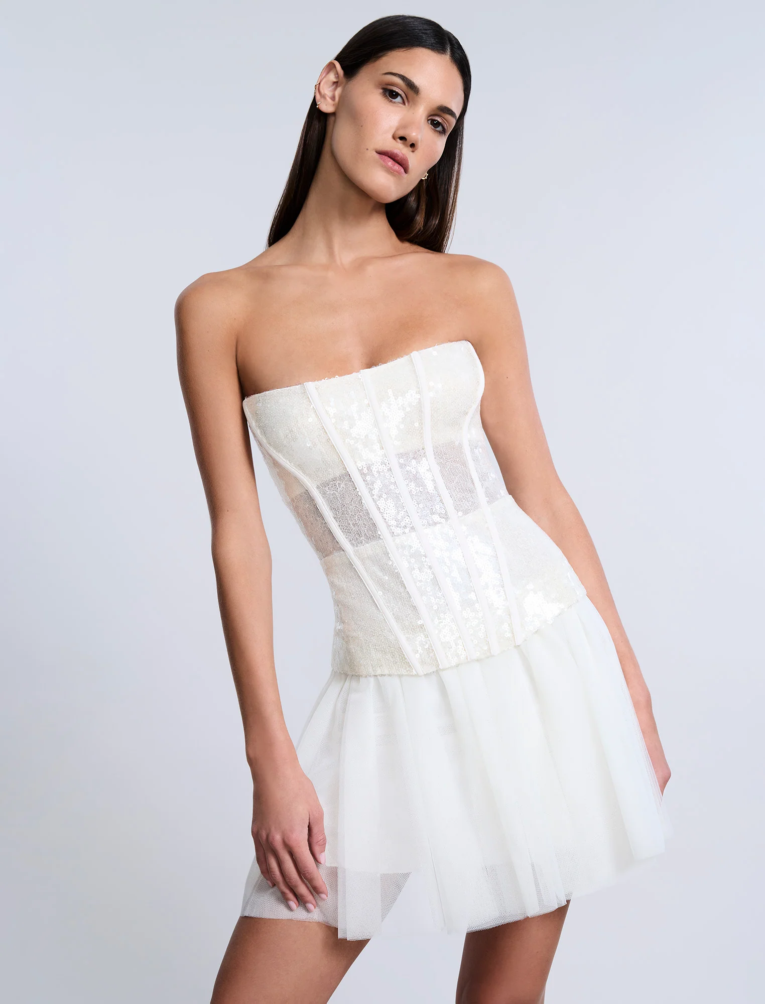 Sequin Lace Peplum Tulle Dress - Builderot