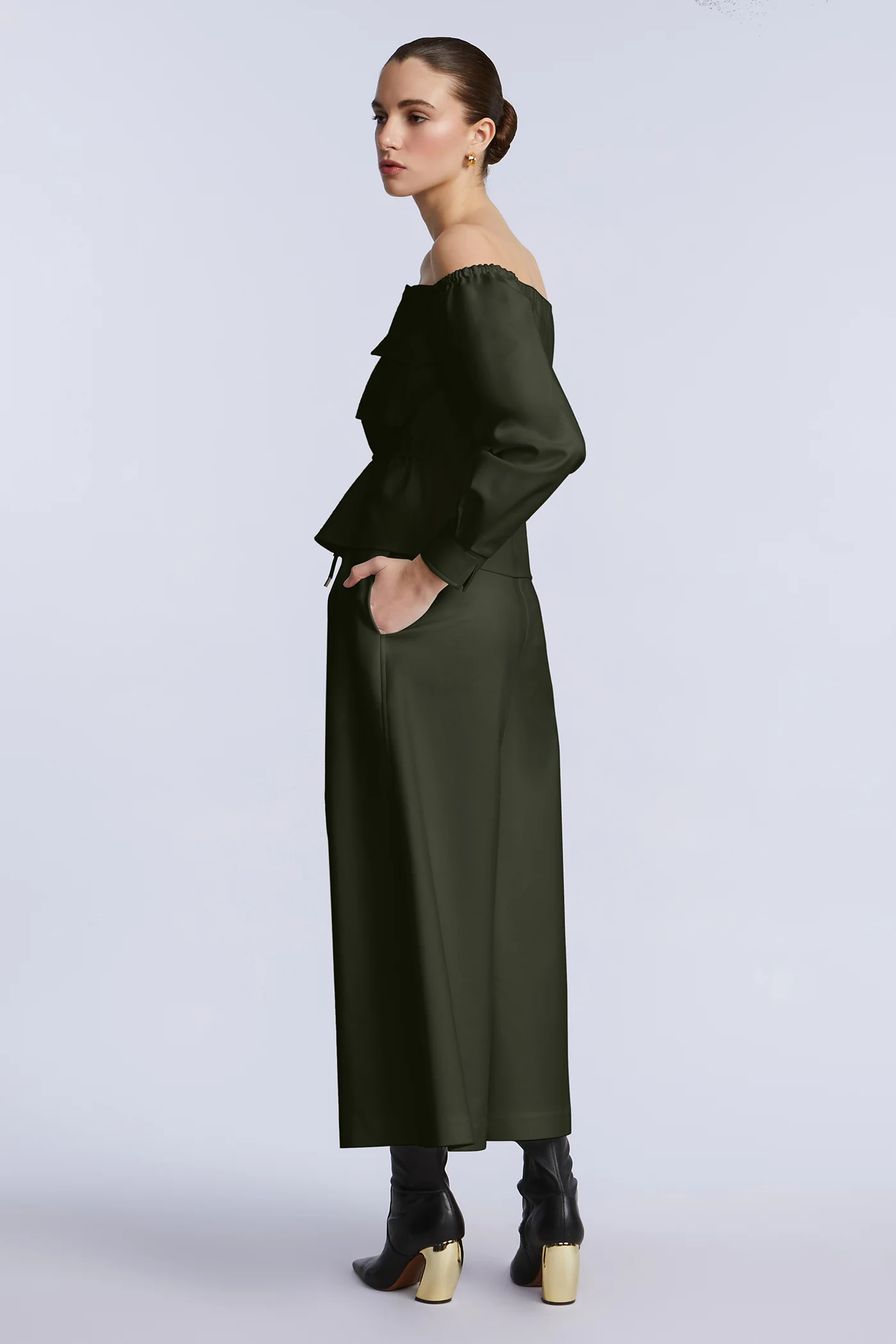 Off Shoulder Drawstring Top - Builderot