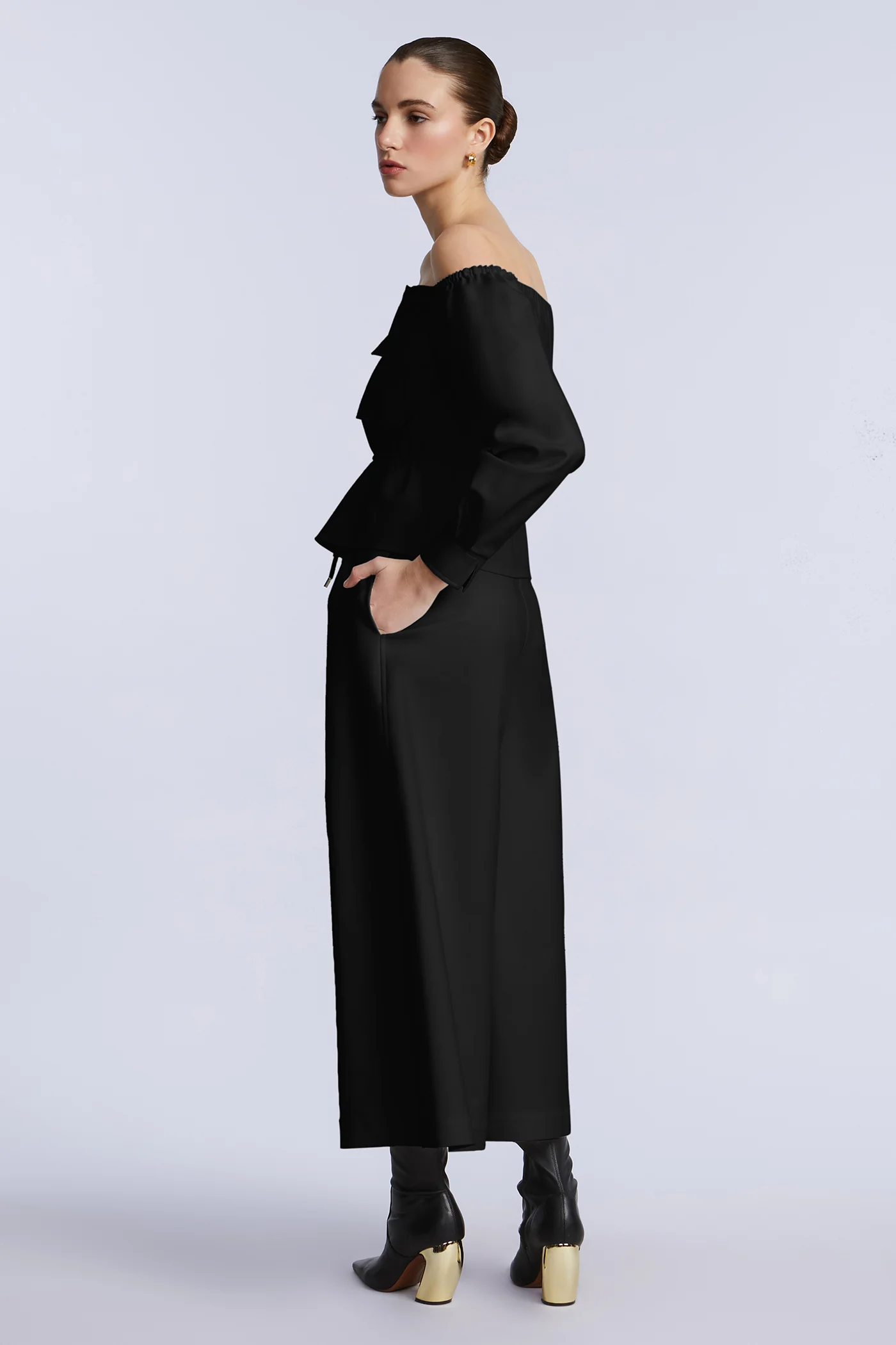 Off Shoulder Drawstring Top - Builderot