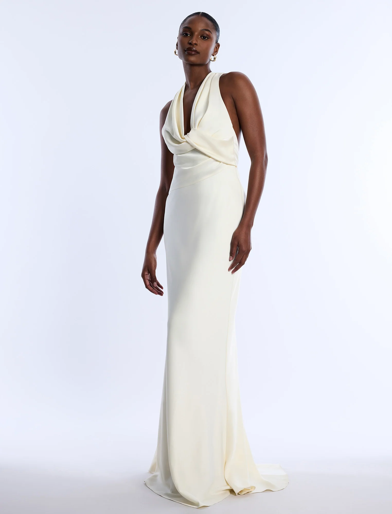 Cowl Neck Halter Gown - Builderot