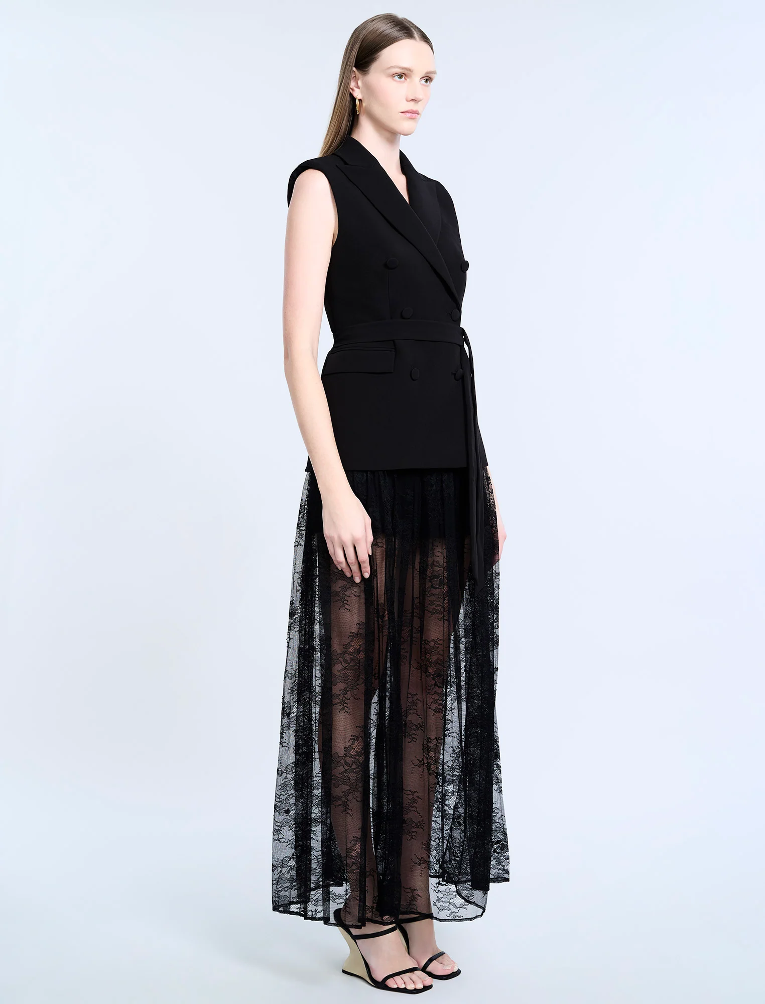 Belted Double Breasted Vest - Builderot