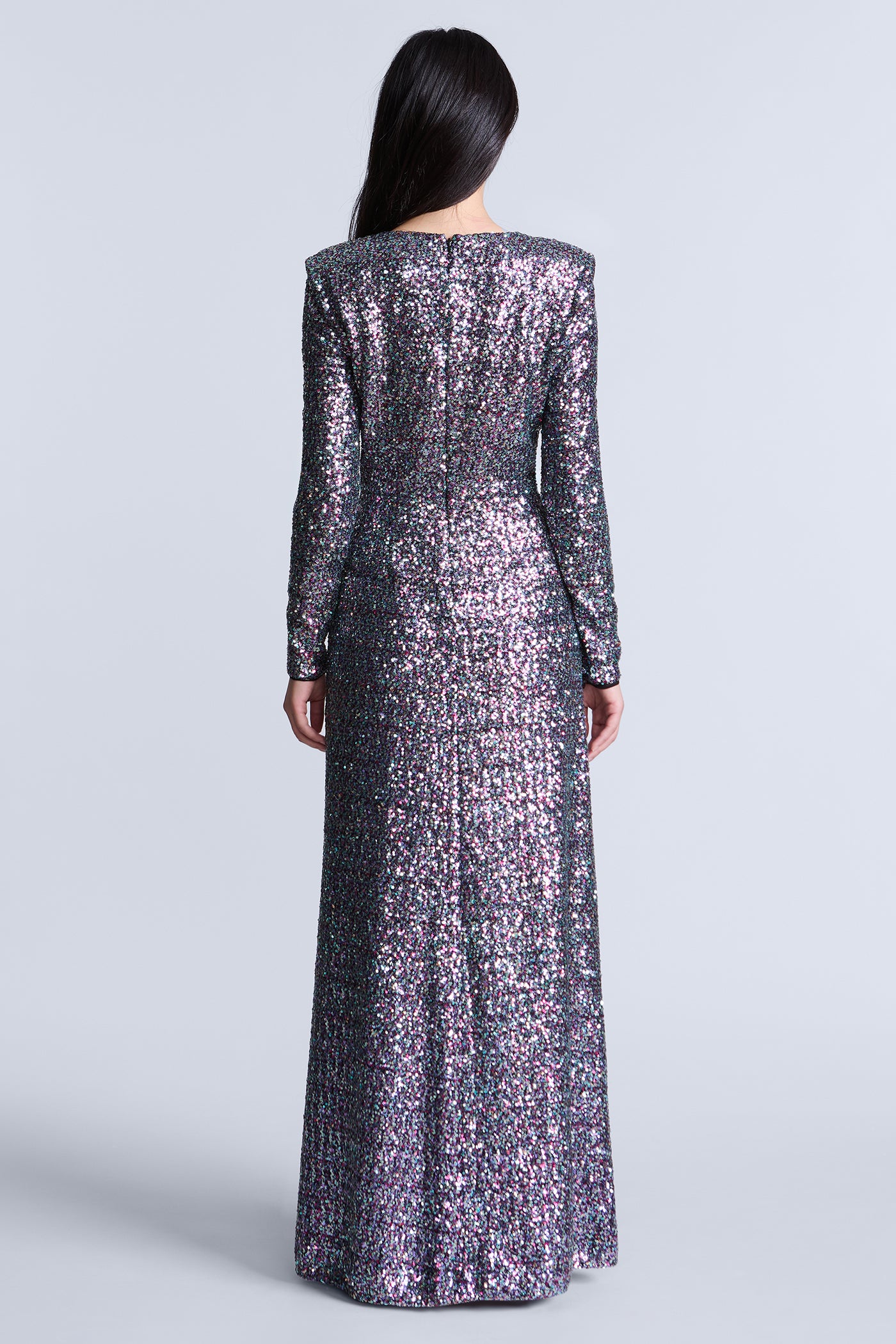 Long Sleeve Sequin Gown - Builderot