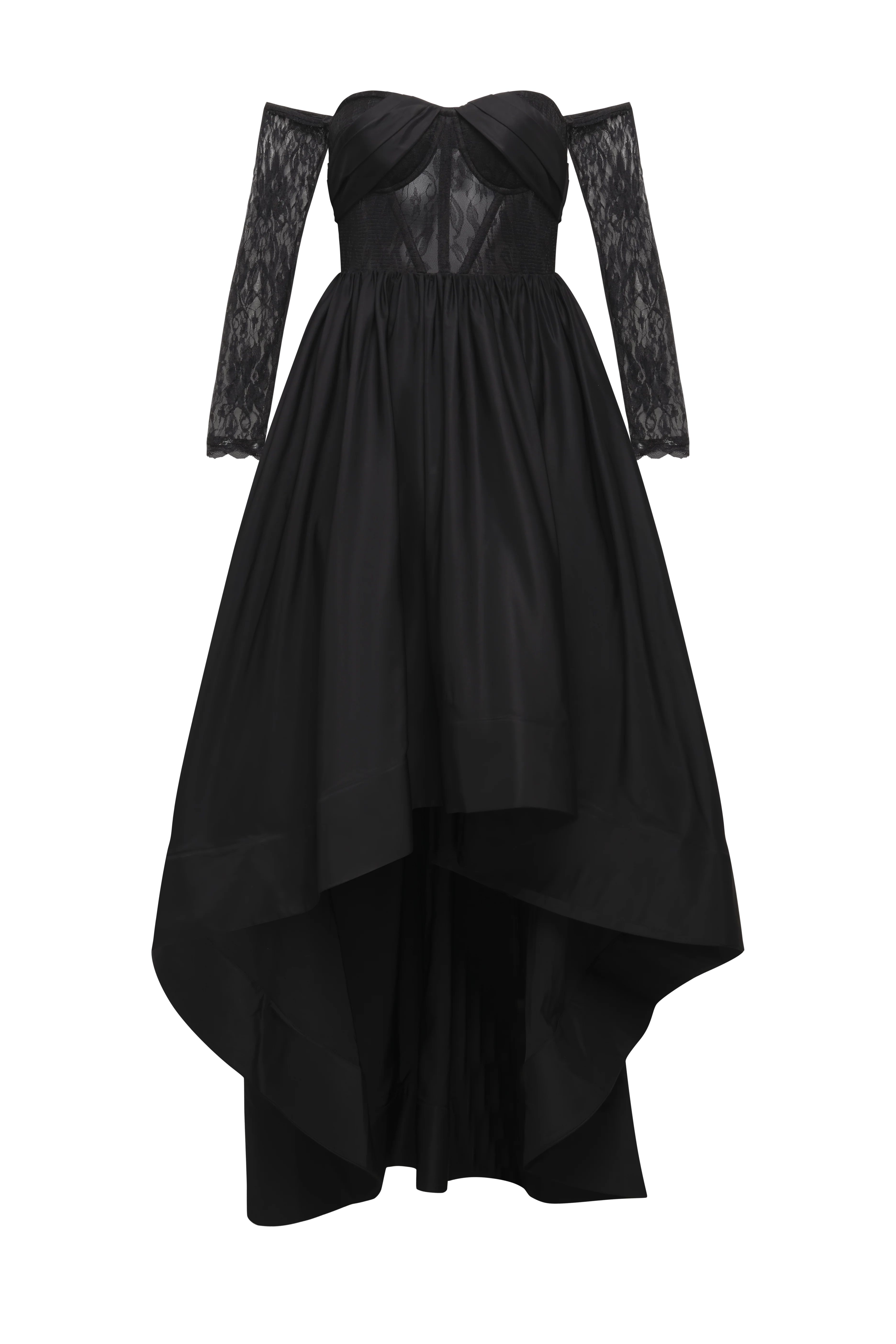 Lace Taffeta High-Low Gown - Builderot