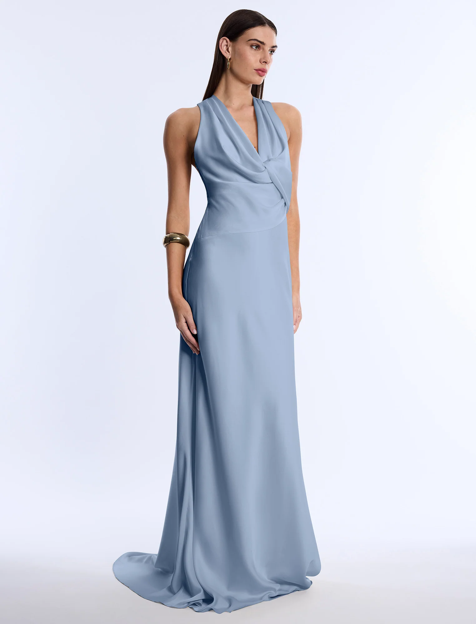 Cowl Neck Halter Gown - Builderot