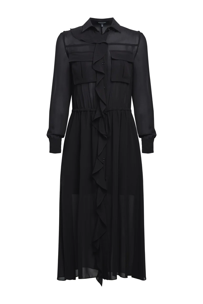 Solid Ruffle Dress - Builderot