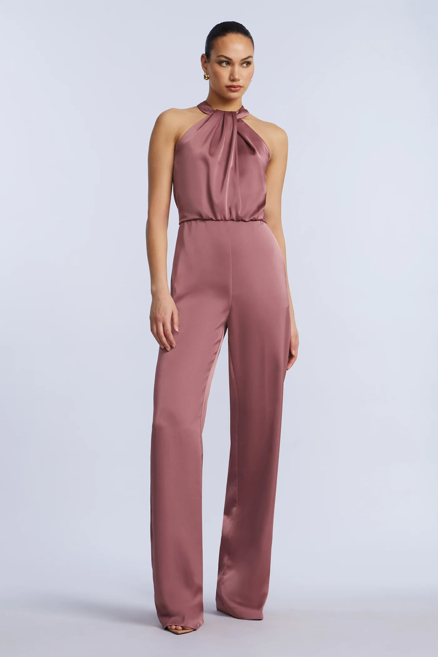 Pleated Halter Jumpsuit - Builderot