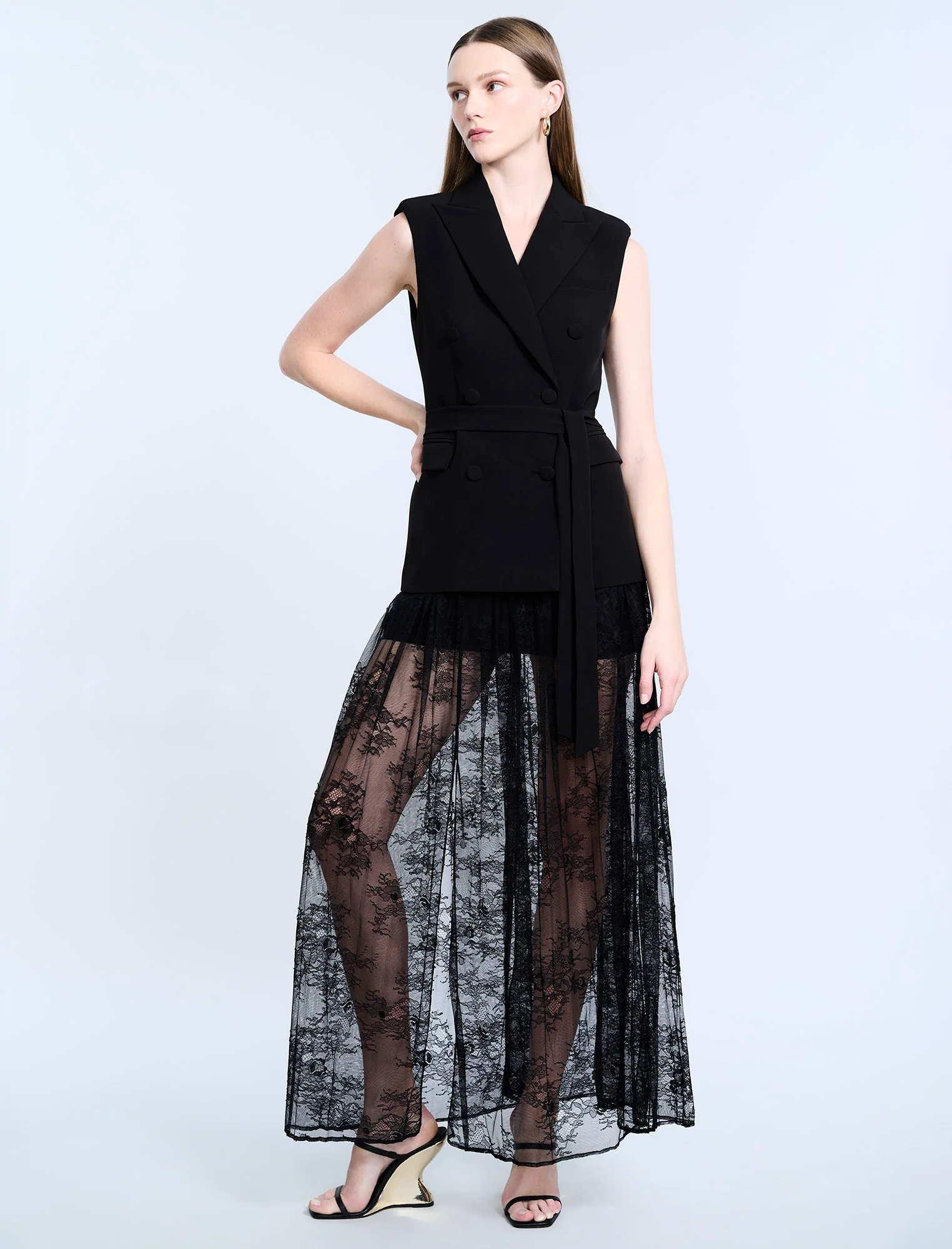 Belted Double Breasted Vest - Builderot