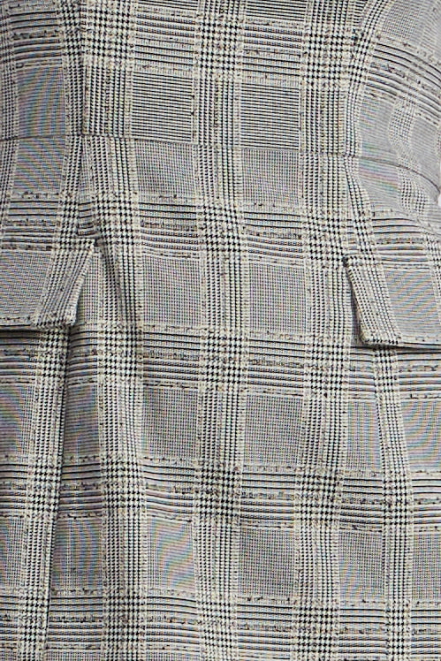 Glen Plaid Dress With Drape - Builderot