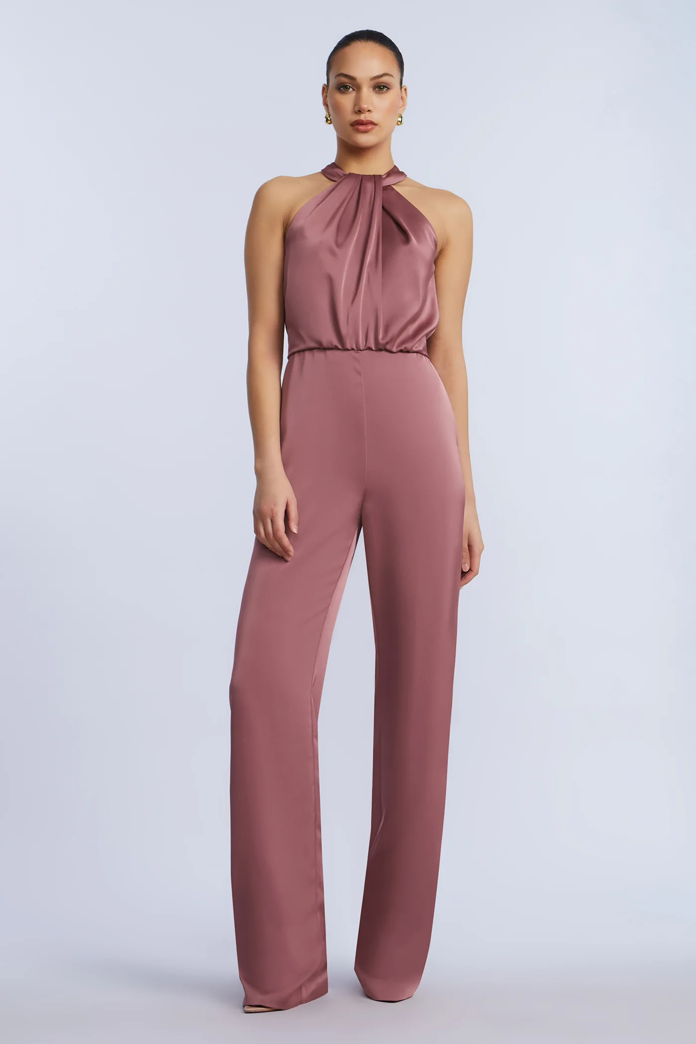 Pleated Halter Jumpsuit - Builderot