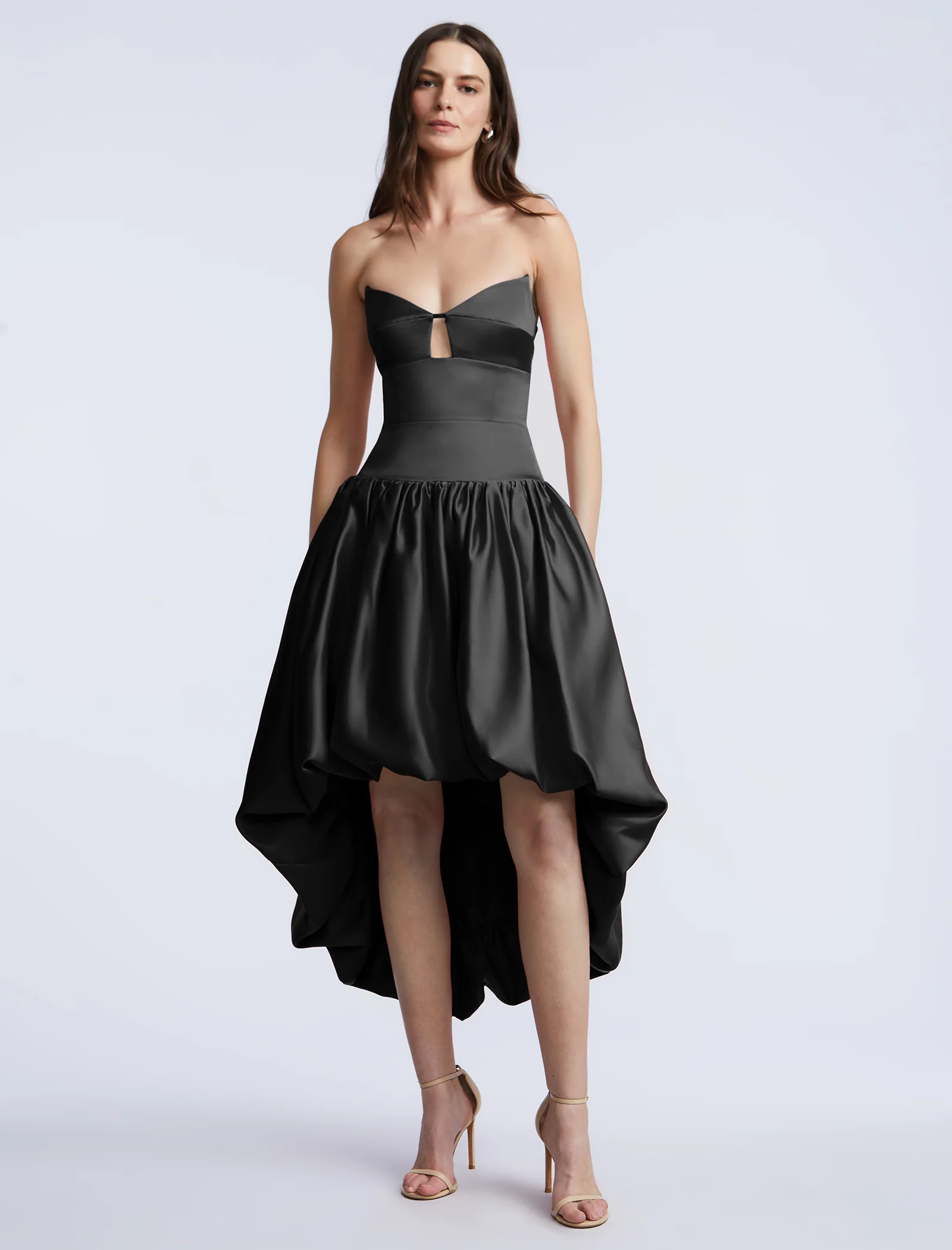 Solid Bubble Hem Dress - Builderot