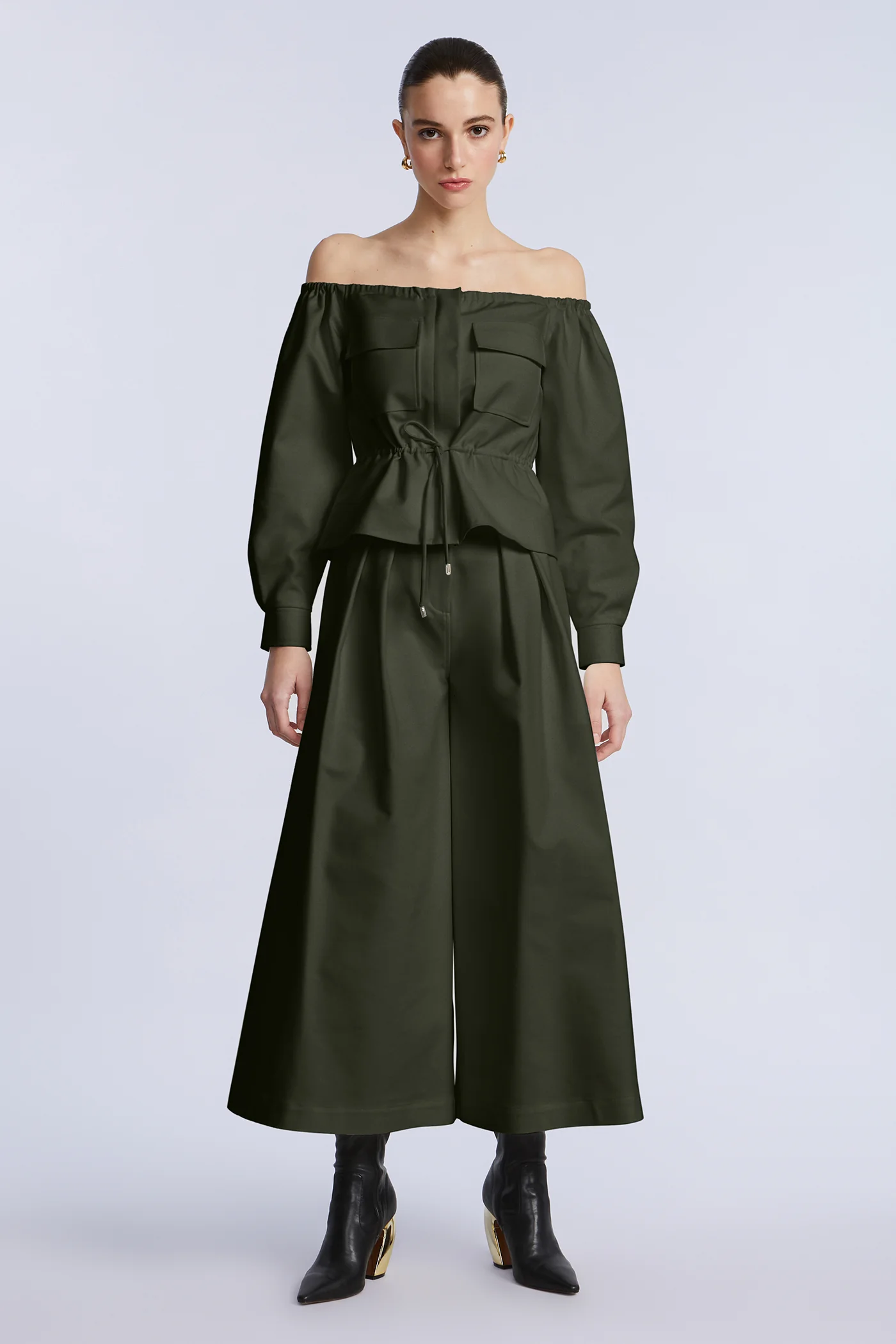 Off Shoulder Drawstring Top - Builderot