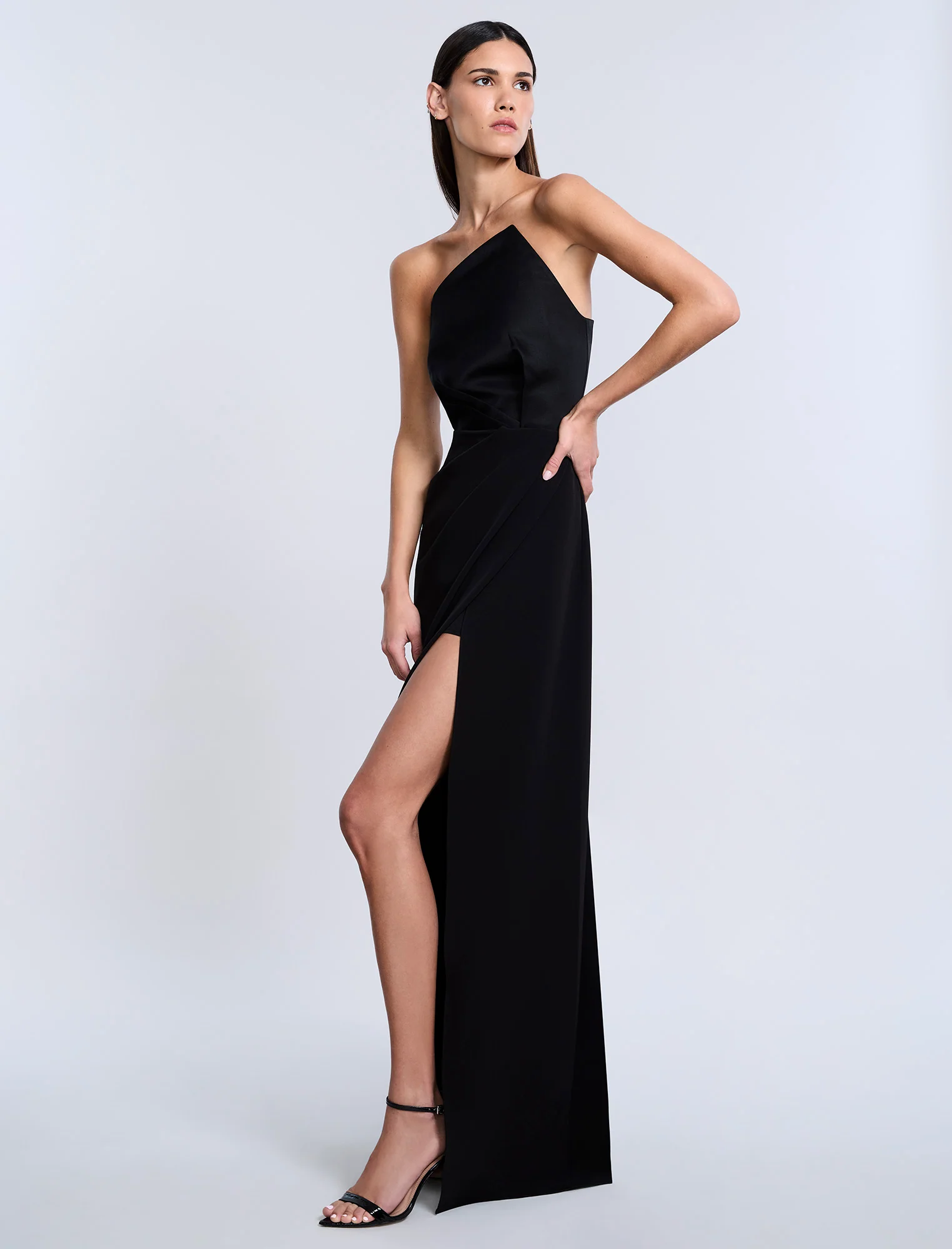 High Draped Slit Gown - Builderot