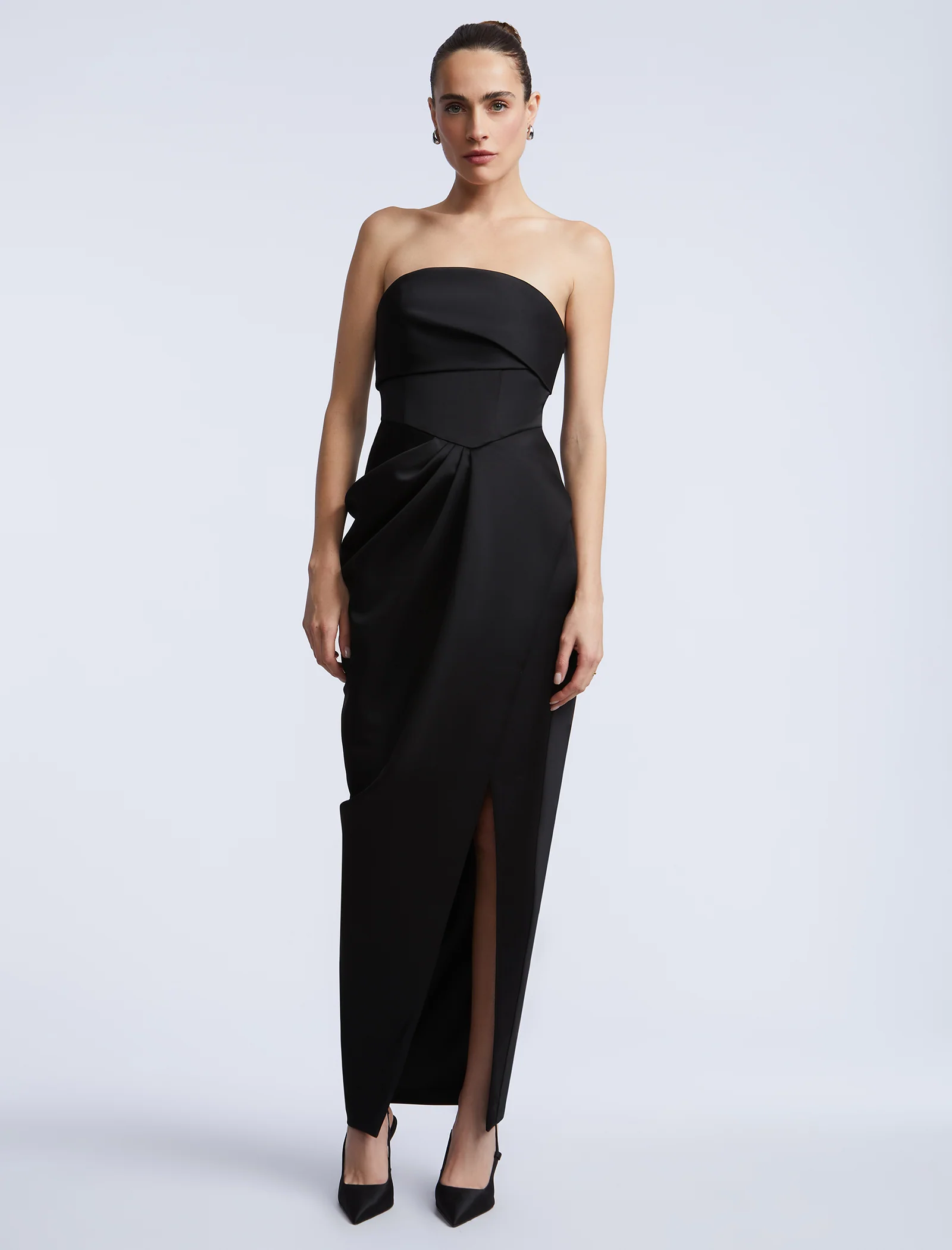 Solid Bodice Wrap Skirt Gown - Builderot
