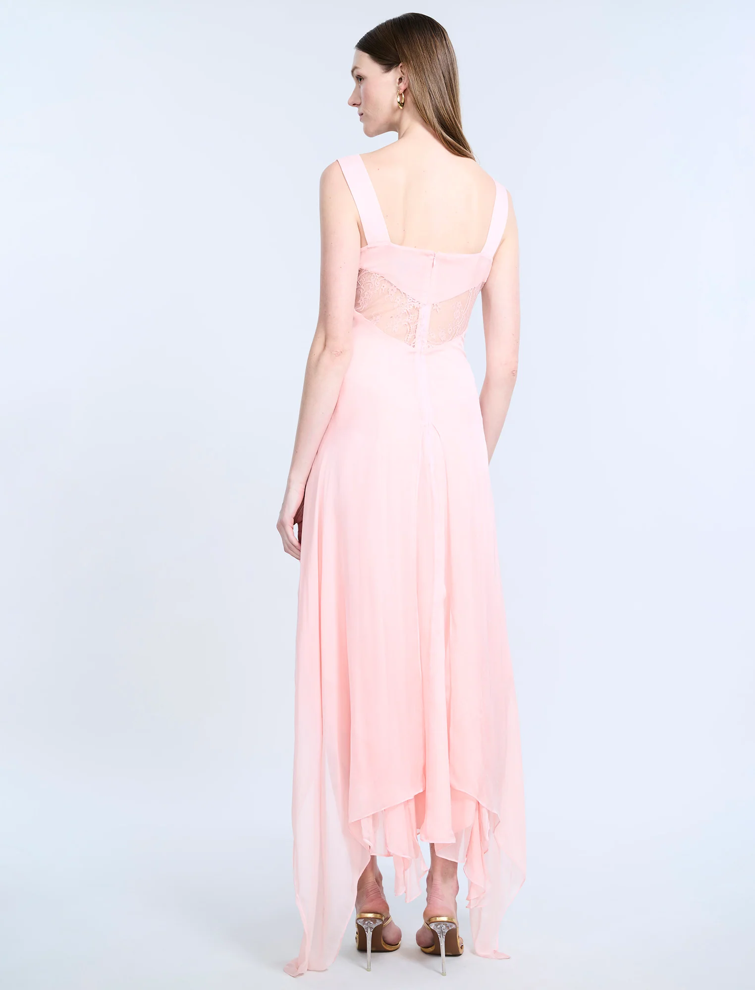 Lace Applique Chiffon Dress - Builderot