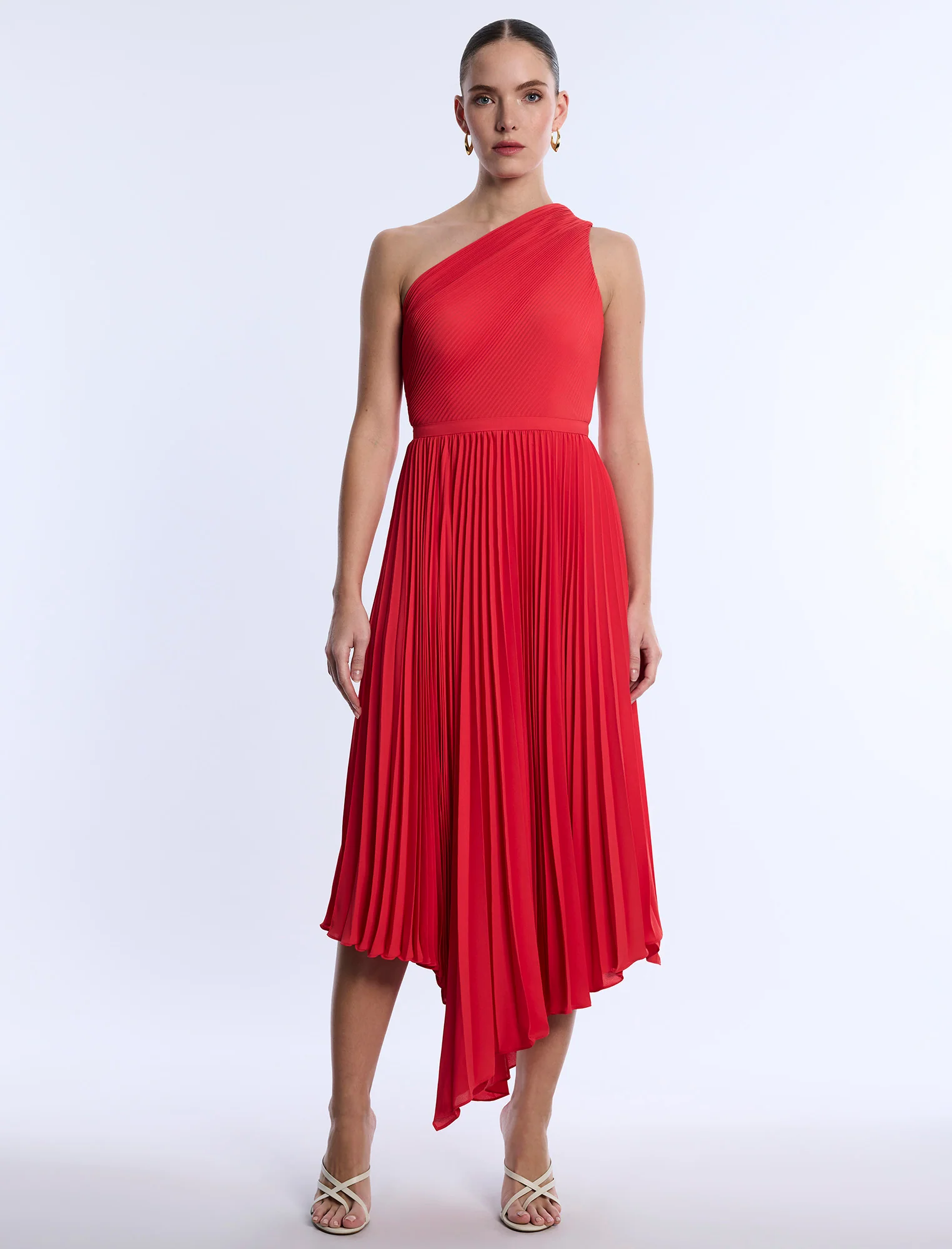 One Shoulder Pleated Dress - Builderot