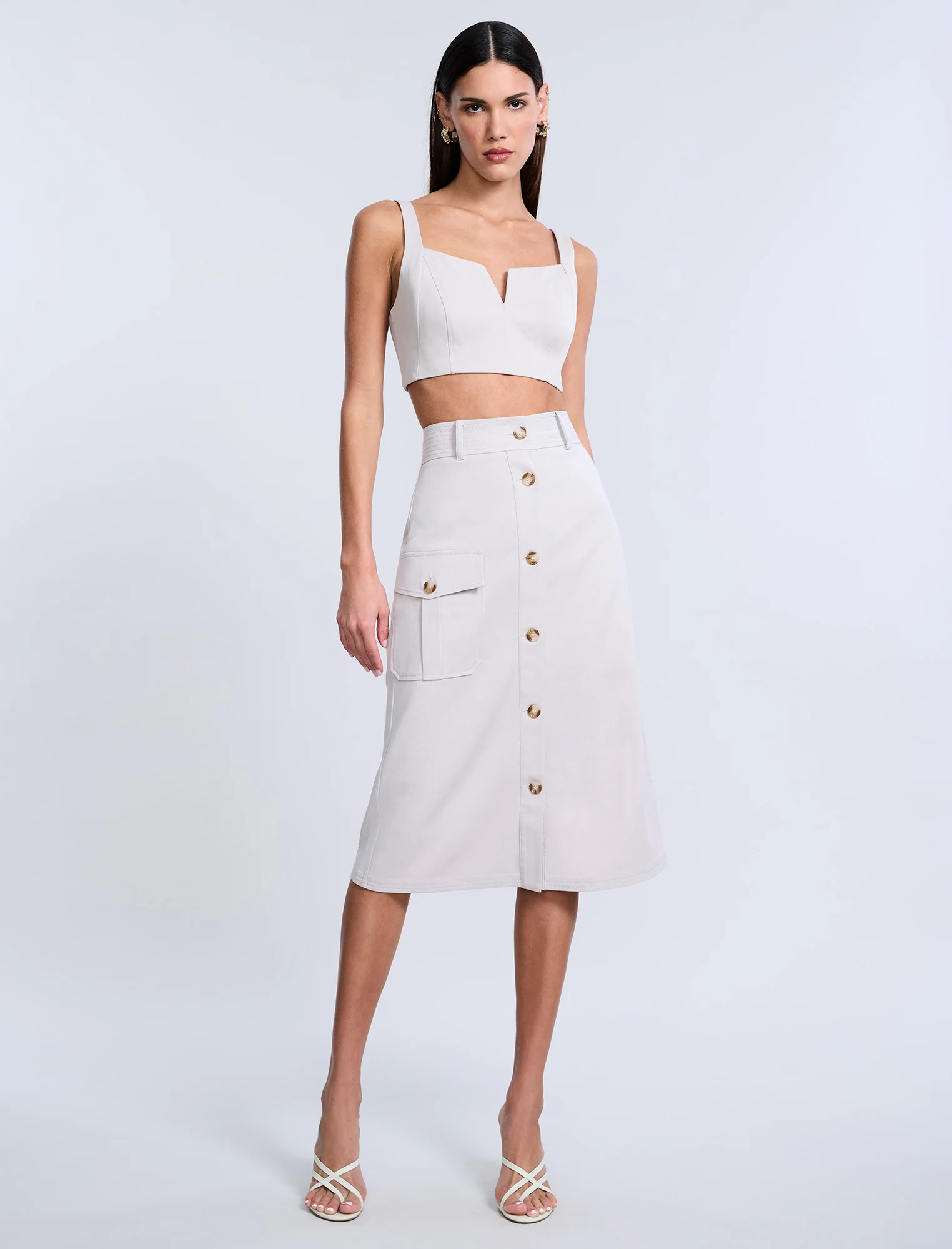 Button Front Cargo Skirt - Builderot