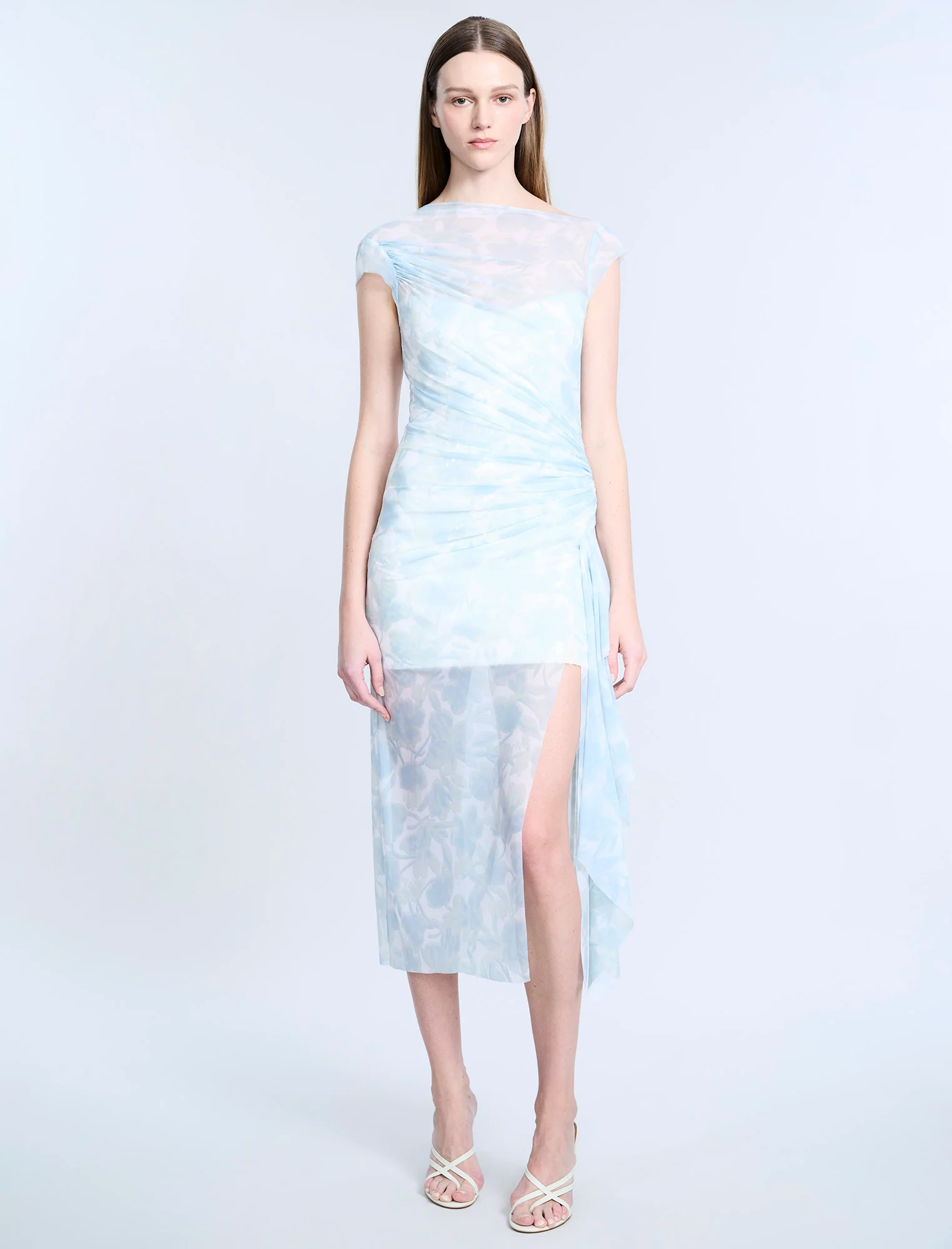 Mesh & Sequin Midi Dress - Builderot